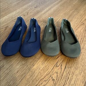 MIA Women's Flats - Deep Blue and Olive - Size 7